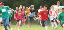 Campers running